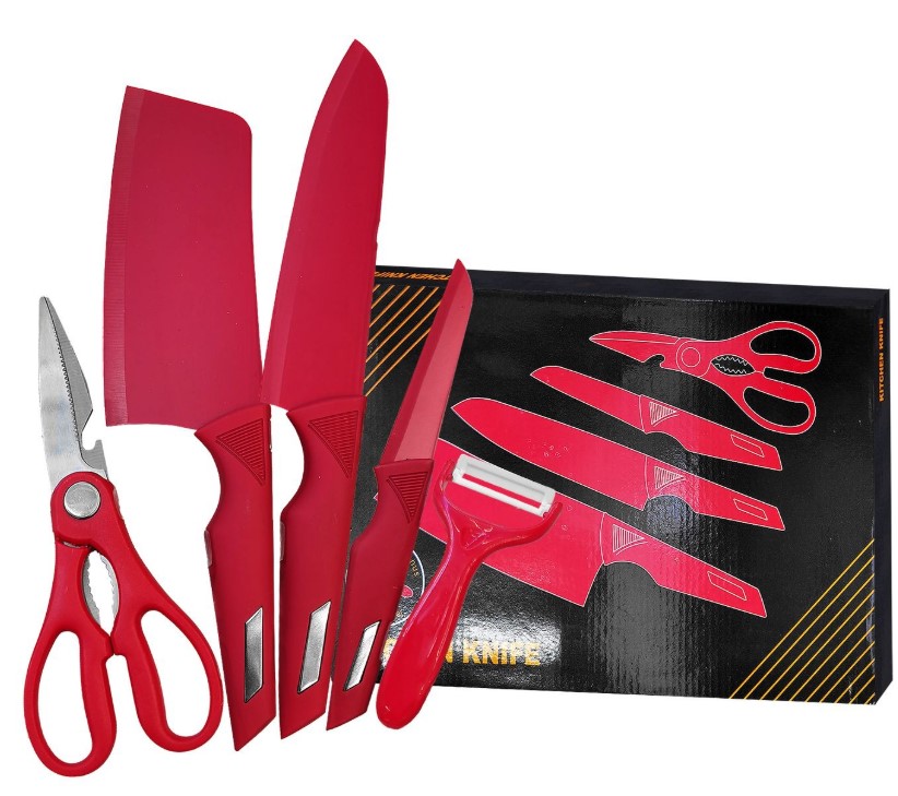 Σετ Κουζίνας Μαχαίρια Με Ψαλίδι & Αποφλοιωτή Homie 80-2164 - Homie - 80-2164